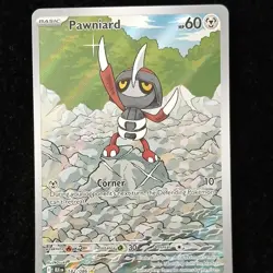 Pokemon TCG Pawniard 142/086 Sv: Black Bolt Illustration Rare Holo Basic HP 60 - Image 1