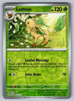 Leafeon 005/131 Reverse Holo Rare Prismatic Evolutions Pokemon Near Mint - Image 1