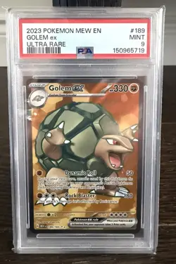 2023 Golem Ex 189/165 PSA 9 Mint Ultra Rare Pokemon MEW 151 - Image 1