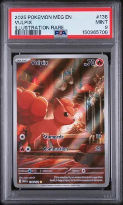 2025 Vulpix #138/132 PSA 9 Mint MEG Pokemon Mega Evolution Illustration Rare - Image 1