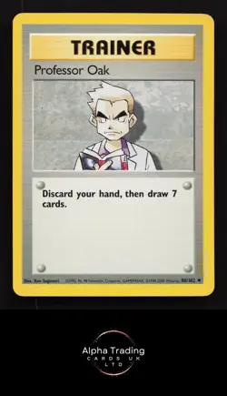 Professor Oak 88/102 Uncommon Base Set Unlimited Pokemon LP 4th Print 1999-2000 - Image 1