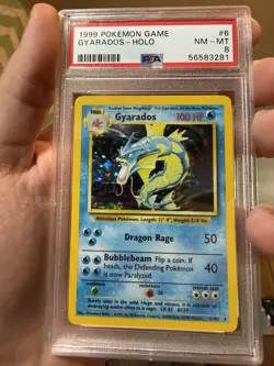 1999 Pokemon Unlimited - RARE HOLO - PSA GRADED - Gyarados 6/102 - PSA 8 - NM-MT - Image 1
