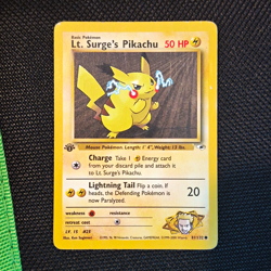 Pokemon TCG Lt. Surge's Pikachu 81/132 Gym Heroes Common Regular ENG 2000 - Image 1