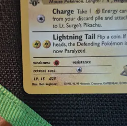 Pokemon TCG Lt. Surge's Pikachu 81/132 Gym Heroes Common Regular ENG 2000 - Image 4