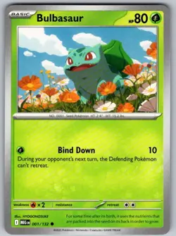 Bulbasaur 001/132 Common Mega Evolution Pokemon Near Mint - Image 1