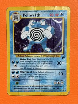 Pokemon Poliwrath 15/130 Base Set 2 Holo Rare Vintage WOTC HP/DMG - Image 2