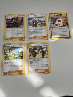 Pokemon Trainer Tag Team Lot x5 Regular Guzma & Hala - Image 1