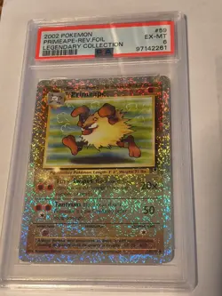 2002 POKEMON LEGENDARY COLLECTION #59 PRIMEAPE-REVERSE FOIL PSA 6 - Image 1