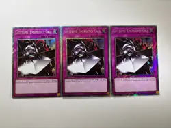 3 x Gottoms' Emergency Call RA04-EN138 Platinum Secret Rare 1st YuGiOh Playset - Image 1