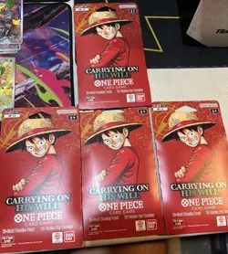 (4)One Piece TCG: Carrying On His Will Sleeved Booster Packs Lot OP-13 ENGLISH - Image 1