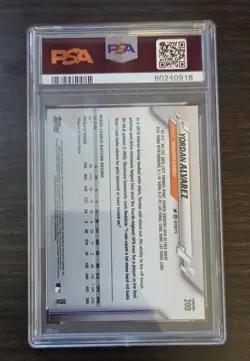💎 Yordan Alvarez - 2020 Topps Chrome Rookie Card #200 - PSA 10 Gem Mint 💎 - Image 2