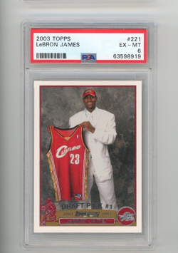 2003 Topps #221 Lebron James Rookie Card RC Graded PSA 6 - Image 1