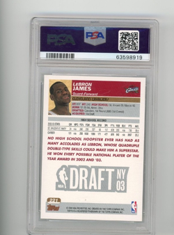 2003 Topps #221 Lebron James Rookie Card RC Graded PSA 6 - Image 2