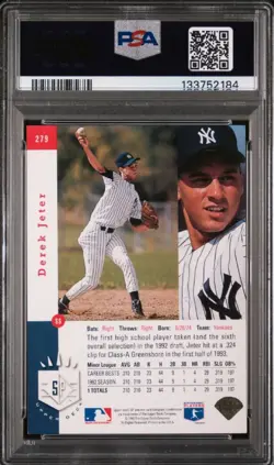 1993 Upper Deck #279 SP Derek Jeter (RC) PSA 6 ExMt - Image 2