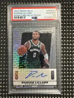 2024-25 Prizm Deca Damian Lillard Mojo Auto /25 PSA 10 - Image 1