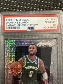 2024-25 Prizm Deca Damian Lillard Mojo Auto /25 PSA 10 - Image 2