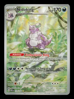Pokemon Card Nidoking 174/165 151 Holo MEW English Illustration Rare LP 2023 - Image 1