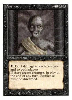 Pestilence Common Revised Edition Magic: The Gathering Heavily Played - Image 1