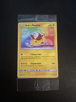 SEALED Pokemon Ash's Pikachu SM108 Black Star "I Choose You" Promo Card TCG SM - Image 1