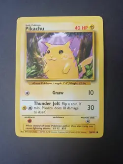 1999 Pokemon Base Set #58/102 Pikachu Yellow Cheeks - Image 1