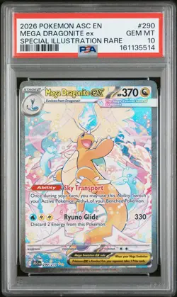 2026 POKEMON ASC EN-ASCENDED HEROES #290 MEGA DRAGONITE EX PSA 10 - Image 1