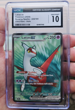 Pokemon CGC 10 Latias ex Surging Sparks 220/191 EN Holo Ultra Rare 2024 - Image 1