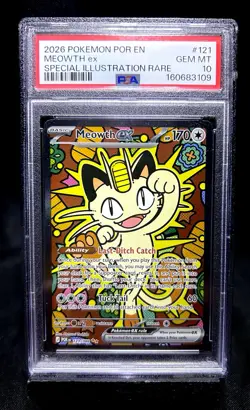 Perfect Order Meowth EX 121/088 PSA 10 Holo Pokemon - Image 1
