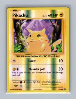 Pikachu 35/108 Common Evolutions Pokemon Reverse Holo Lightly Played - Image 1