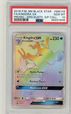 2018 Pokemon Kingdra GX Rainbow #SM155 Black Star Promo PSA 10 Gem Mint - Image 1