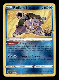 RADIANT BLASTOISE 018/078 HOLO RADIANT RARE POKEMON GO NM/M - Image 1