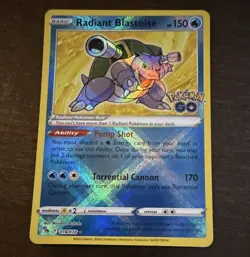 Pokemon Company Radiant Blastoise 018/078 Pokemon GO Radiant Rare Holo 150 HP - Image 1