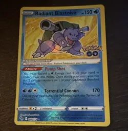 Pokemon Company Radiant Blastoise 018/078 Pokemon GO Radiant Rare Holo 150 HP - Image 1