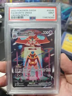 Deoxys VMAX GG45/GG70 Crown Zenith: Galarian Gallery Holo Card PSA 9 - Image 1