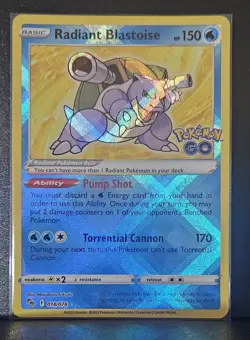 Radiant Blastoise - 018/078 - Pokemon GO - Radiant Rare Holo - NM - Pokemon Card - Image 1