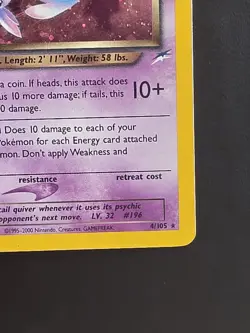 Pokemon TCG Dark Espeon 4/105 Neo Destiny HOLO Unlimited Card LP - Image 4