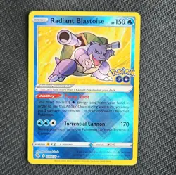 Pokemon TCG Radiant Blastoise Pokemon GO 018/078 Holo Near Mint - Image 1