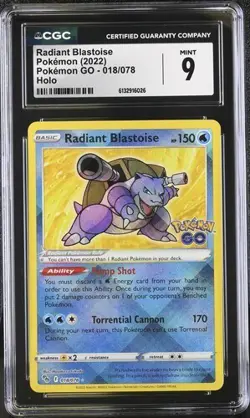 RADIANT BLASTOISE #018/078 Holo Pokemon Go Pokemon CGC 9 MINT 2022 - Image 1