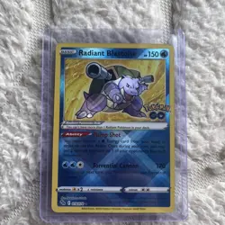 Radiant Blastoise 018/078 Pokemon GO Stamped Radiant Rare Holo Pokemon Card NM - Image 1