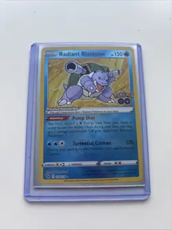 Pokemon TCG Radiant Blastoise Holo Card Pokemon Go 018/078 Near Mint - Image 1
