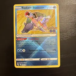 Radiant Blastoise Pokemon GO Holo Radiant Rare 018/078 NM - Image 1