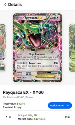Pokemon Rayquaza EX XY66 Holo Promo LP XY Black Star - Image 4