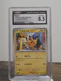 Pikachu 017/071 CGC 8.5 NM/Mint+ Japanese Clay Burst SV2D 2023 Pokemon - Image 1