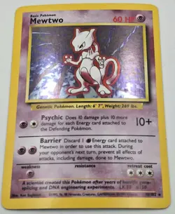 1999 Pokemon Mewtwo Holo Edition Base Set 10/102 NM Unplayed Near Mint Ungraded - Image 1