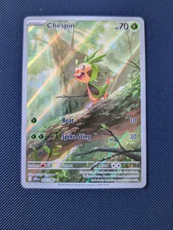 Chespin 087/086 Me04: Chaos Rising Holo Pokemon Card - Image 1