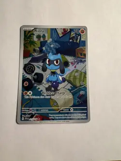 Pokemon TCG Riolu Illustration Rare Full Art Holo SV01 215/198 2023 70 HP - Image 1