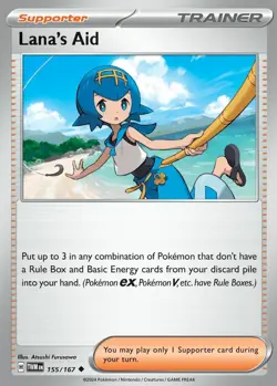 x4 Lana's Aid - 155/167 - Uncommon Pokemon SV06 Twilight Masquerade M/NM - Image 1