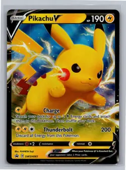 Pikachu V SWSH061 Holo Promo Sword & Shield Promo Pokemon Near Mint - Image 1