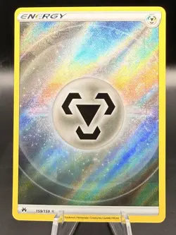 Pokemon Sword and Shield Crown Zenith Metal Steel Energy 159/159 Textured - Image 1