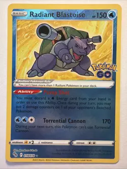 Radiant Blastoise 018/078 Pokemon GO Holo - Image 1