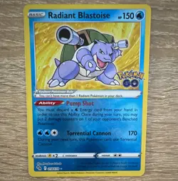 Pokemon TCG Radiant Blastoise 018/078 Pokemon GO Radiant Rare Holo Mint Cond - Image 1